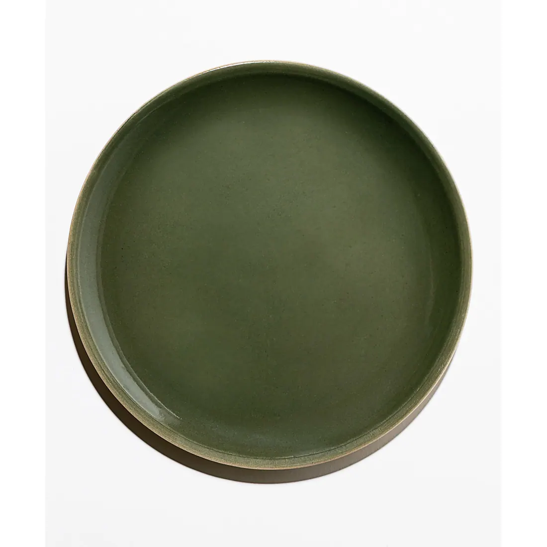 Manufacture de Digoin Assiette en grès Laurier sur fond blanc