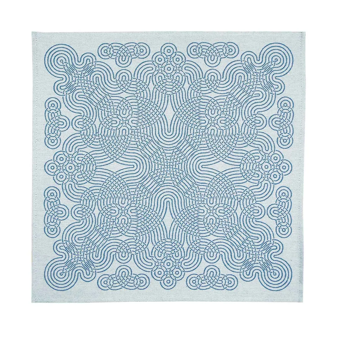 Tissage Moutet Serviette Méandre Sable sur fond blanc