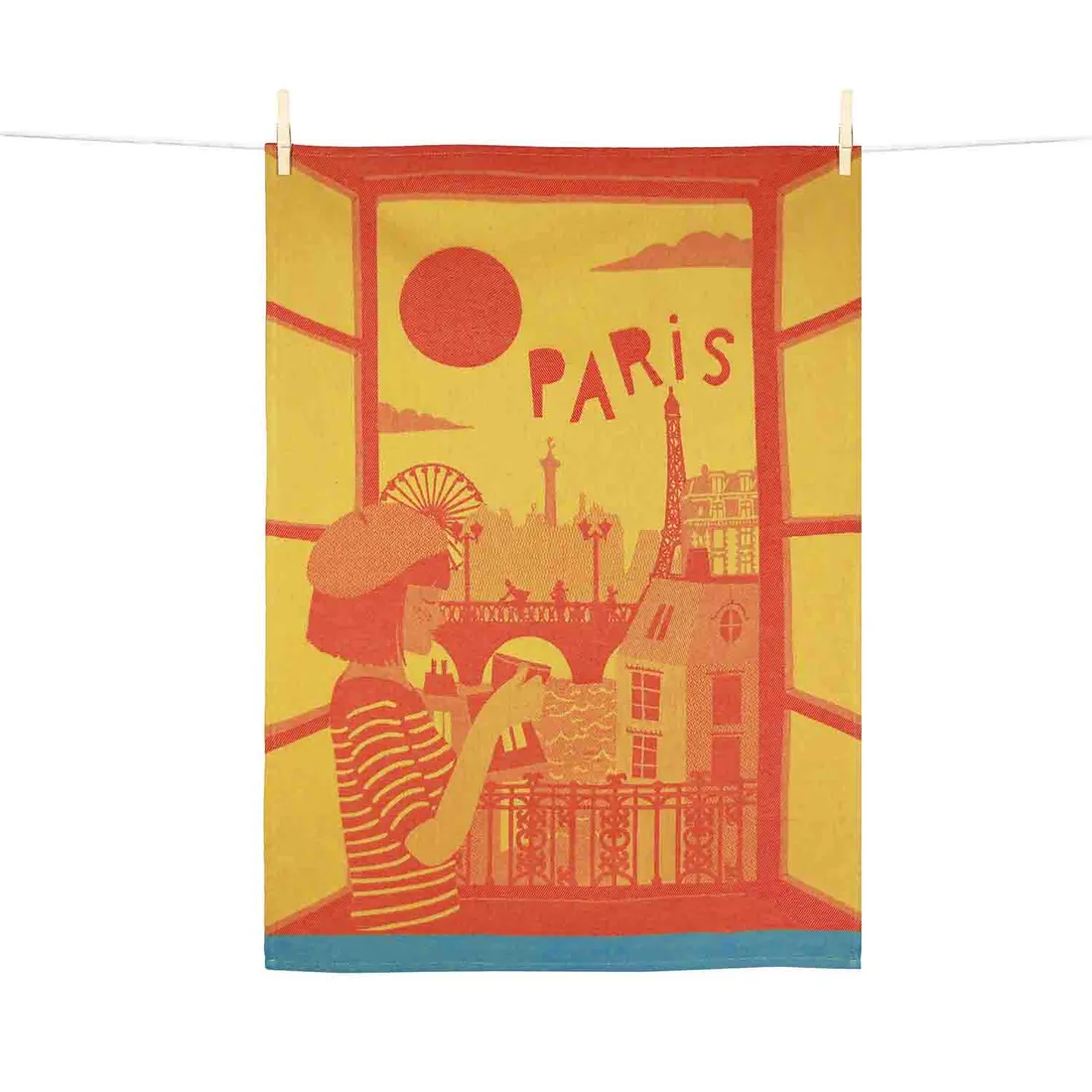 Tissage Moutet Torchon La Parisienne sur fond blanc