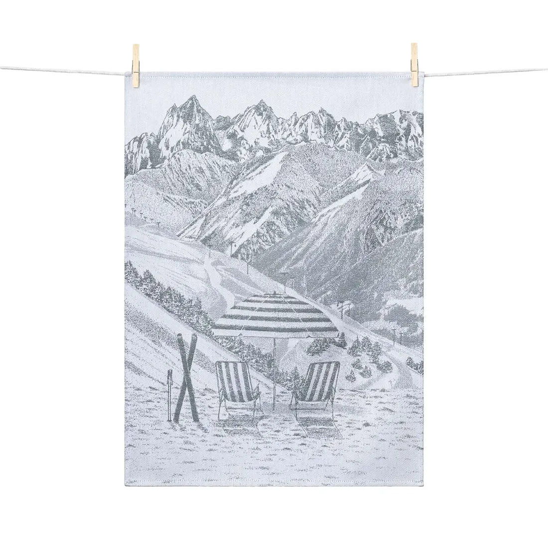 Tissage Moutet Torchon Summer Winter sur fond blanc