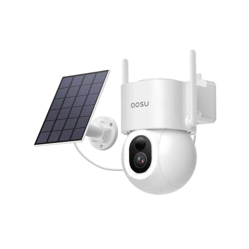 aosu D1 Max – Caméra surveillance rotative Wi-Fi + Panneau solaire 3K