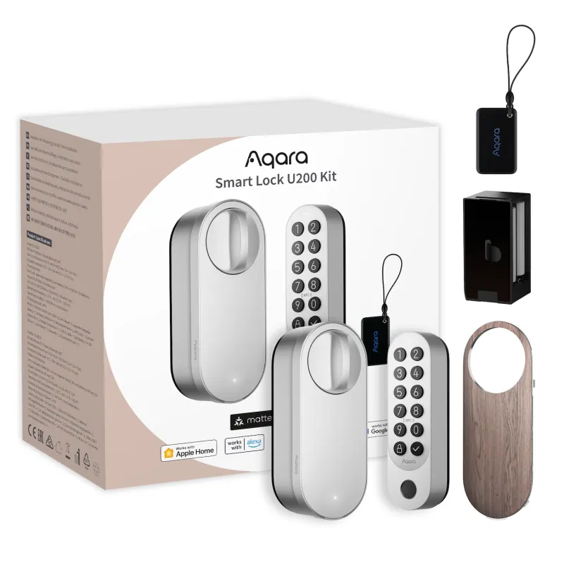 Aqara Kit serrure connectée et clavier Smart Lock U200 Argent (Matter over Thread)