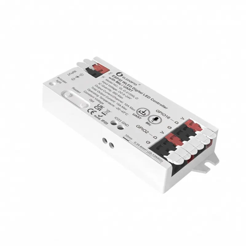 Gledopto GL-C-015WL – Contrôleur LED WLED ESP32 5-24V 15A 800 ICs (WS2811, WS2812B, SM16703P)