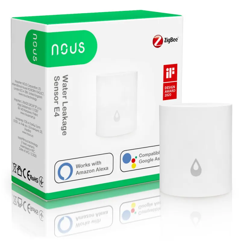 Nous Détecteur d'inondation Zigbee 3.0