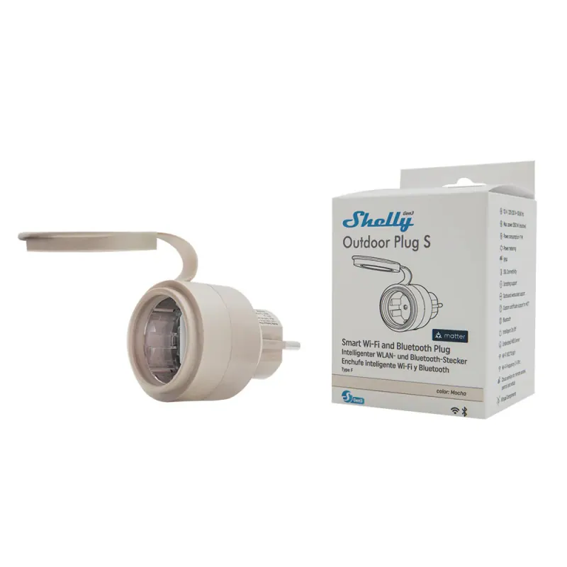 Shelly Mini prise intelligente extérieure Wi-Fi Shelly Outdoor Plug S Gen3