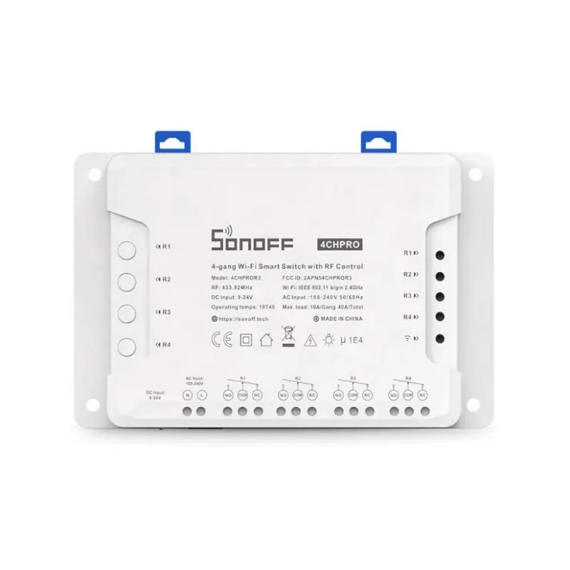 Sonoff Commutateur intelligent Wi-Fi + 433 MHz – 4 canaux