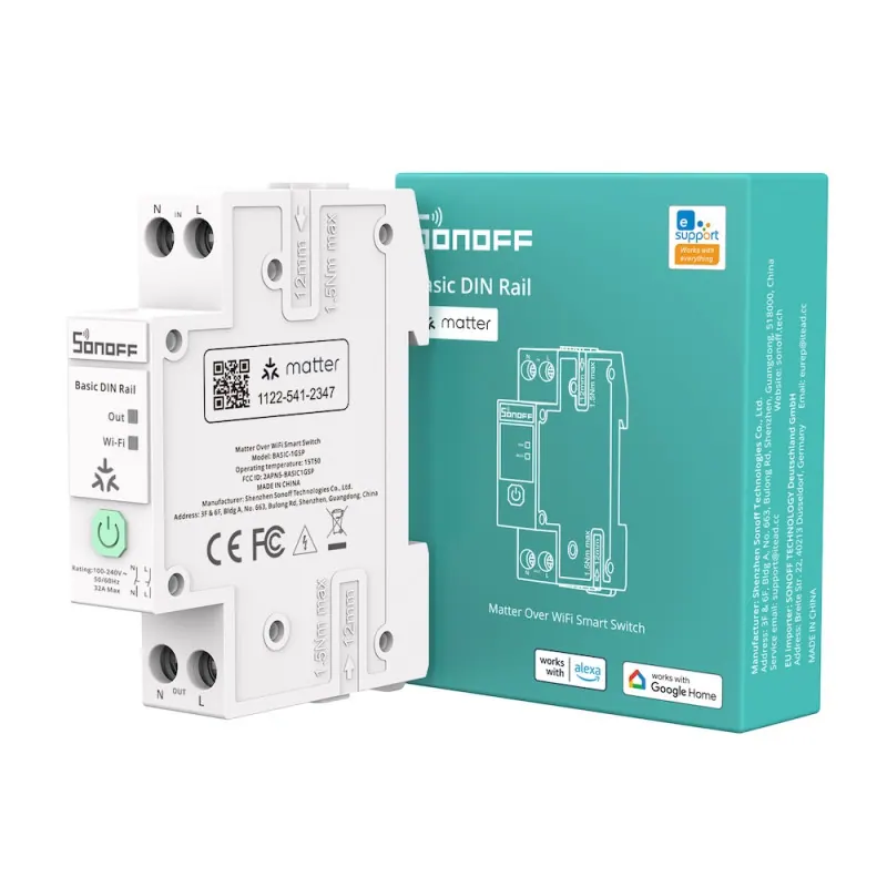 Sonoff BASIC-1GSP – Module rail DIN Matter Over Wi-Fi