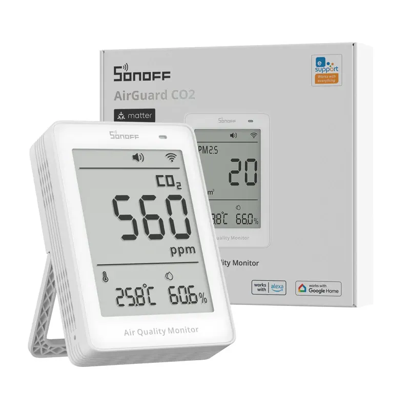 Sonoff Moniteur de qualité d'air et CO2 avec écran Matter Wi-Fi AirGuard SAWF-08P