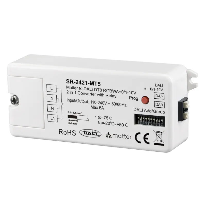 SUNRICHER Convertisseur Matter Thread vers DALI RGBCCT & 0-10V 230V