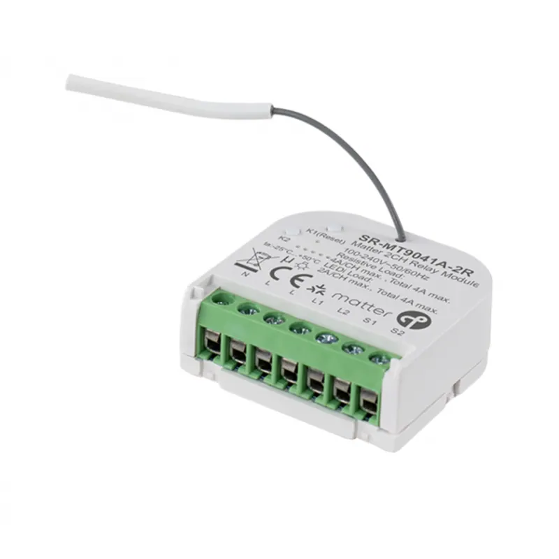 SUNRICHER Module relais Matter Thread 2 canaux 230V + Mesure conso